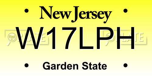 W17LPH New Jersey License Plate