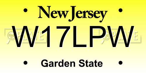 W17LPW New Jersey License Plate