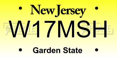 W17MSH New Jersey License Plate