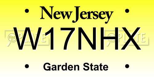 W17NHX New Jersey License Plate