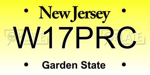 W17PRC New Jersey License Plate