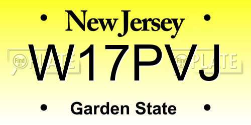 W17PVJ New Jersey License Plate