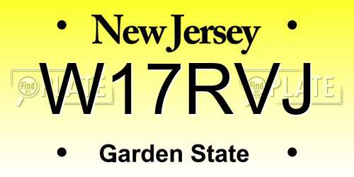 W17RVJ New Jersey License Plate