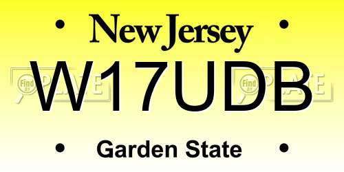 W17UDB New Jersey License Plate