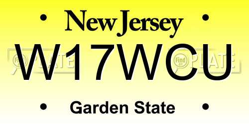 W17WCU New Jersey License Plate
