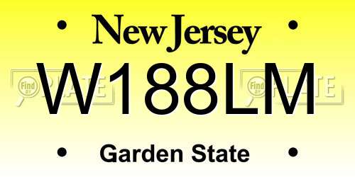 W188LM New Jersey License Plate
