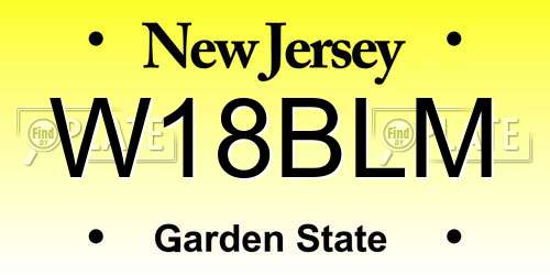 W18BLM New Jersey License Plate