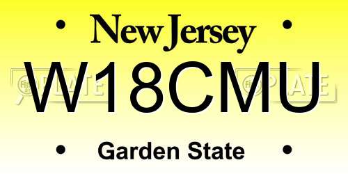 W18CMU New Jersey License Plate