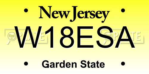 W18ESA New Jersey License Plate