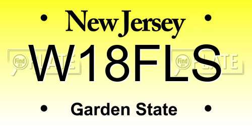 W18FLS New Jersey License Plate