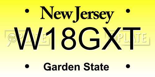 W18GXT New Jersey License Plate