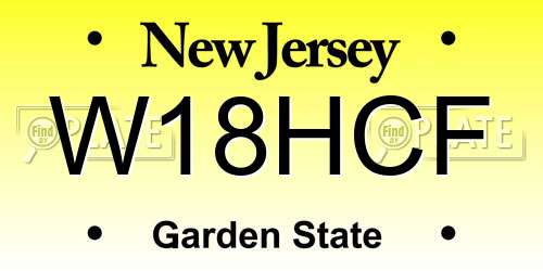 W18HCF New Jersey License Plate