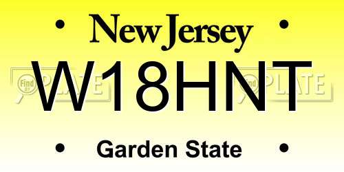 W18HNT New Jersey License Plate