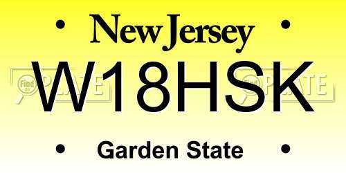 W18HSK New Jersey License Plate