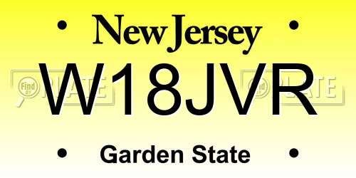 W18JVR New Jersey License Plate