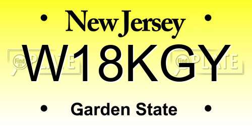 W18KGY New Jersey License Plate