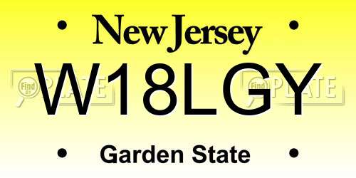W18LGY New Jersey License Plate