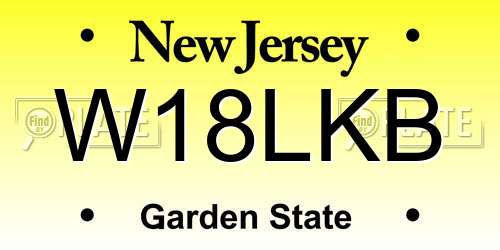 W18LKB New Jersey License Plate