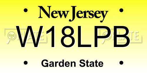 W18LPB New Jersey License Plate