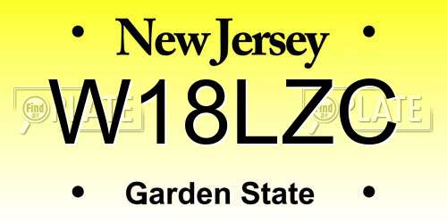 W18LZC New Jersey License Plate