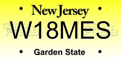 W18MES New Jersey License Plate