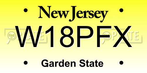W18PFX New Jersey License Plate