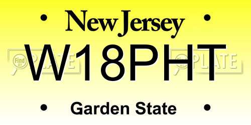 W18PHT New Jersey License Plate