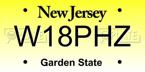 W18PHZ New Jersey License Plate