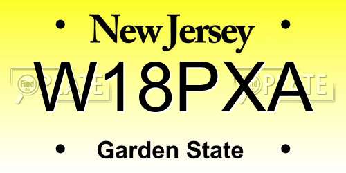 W18PXA New Jersey License Plate