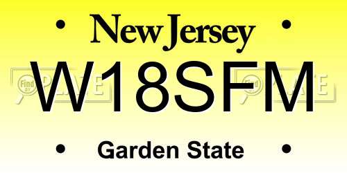 W18SFM New Jersey License Plate