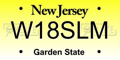 W18SLM New Jersey License Plate