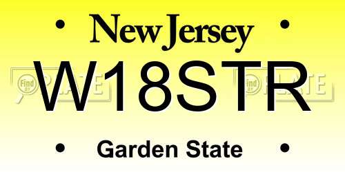W18STR New Jersey License Plate