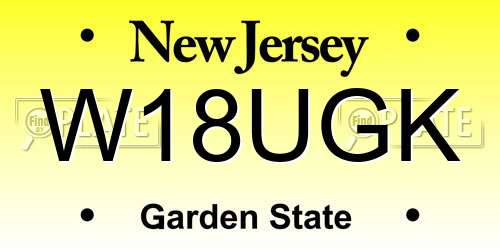 W18UGK New Jersey License Plate