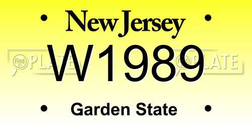 W1989 New Jersey License Plate