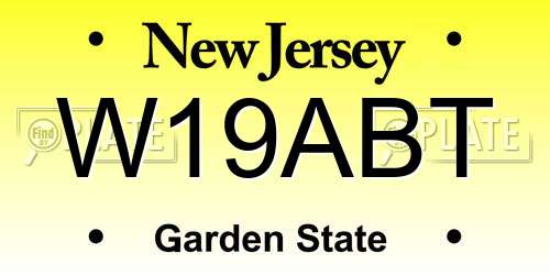 W19ABT New Jersey License Plate