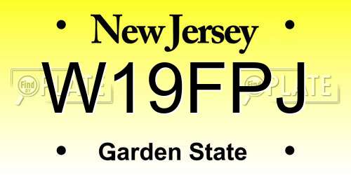 W19FPJ New Jersey License Plate