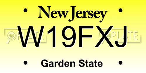 W19FXJ New Jersey License Plate