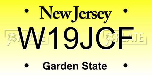 W19JCF New Jersey License Plate