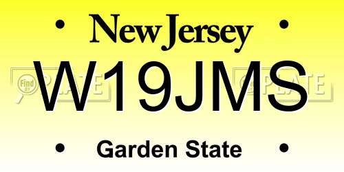 W19JMS New Jersey License Plate