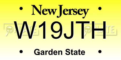W19JTH New Jersey License Plate