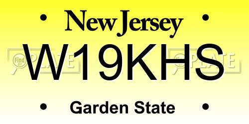 W19KHS New Jersey License Plate