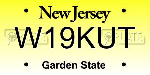 W19KUT New Jersey License Plate