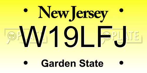W19LFJ New Jersey License Plate