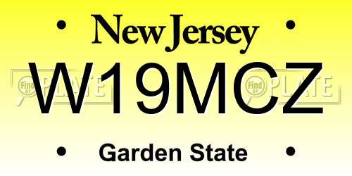 W19MCZ New Jersey License Plate