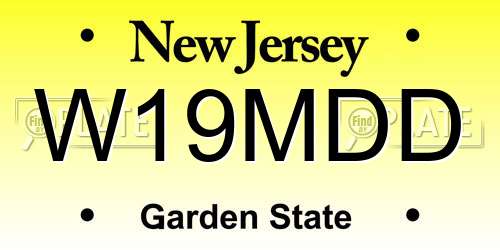 W19MDD New Jersey License Plate