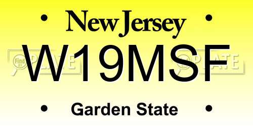 W19MSF New Jersey License Plate