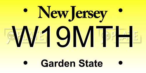 W19MTH New Jersey License Plate