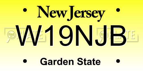 W19NJB New Jersey License Plate