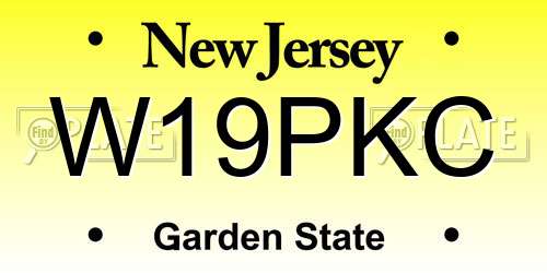 W19PKC New Jersey License Plate