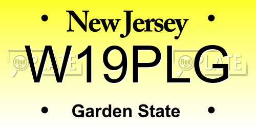W19PLG New Jersey License Plate